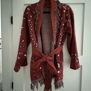 Vici southwestern Rust Cardigan SZ S NWOT